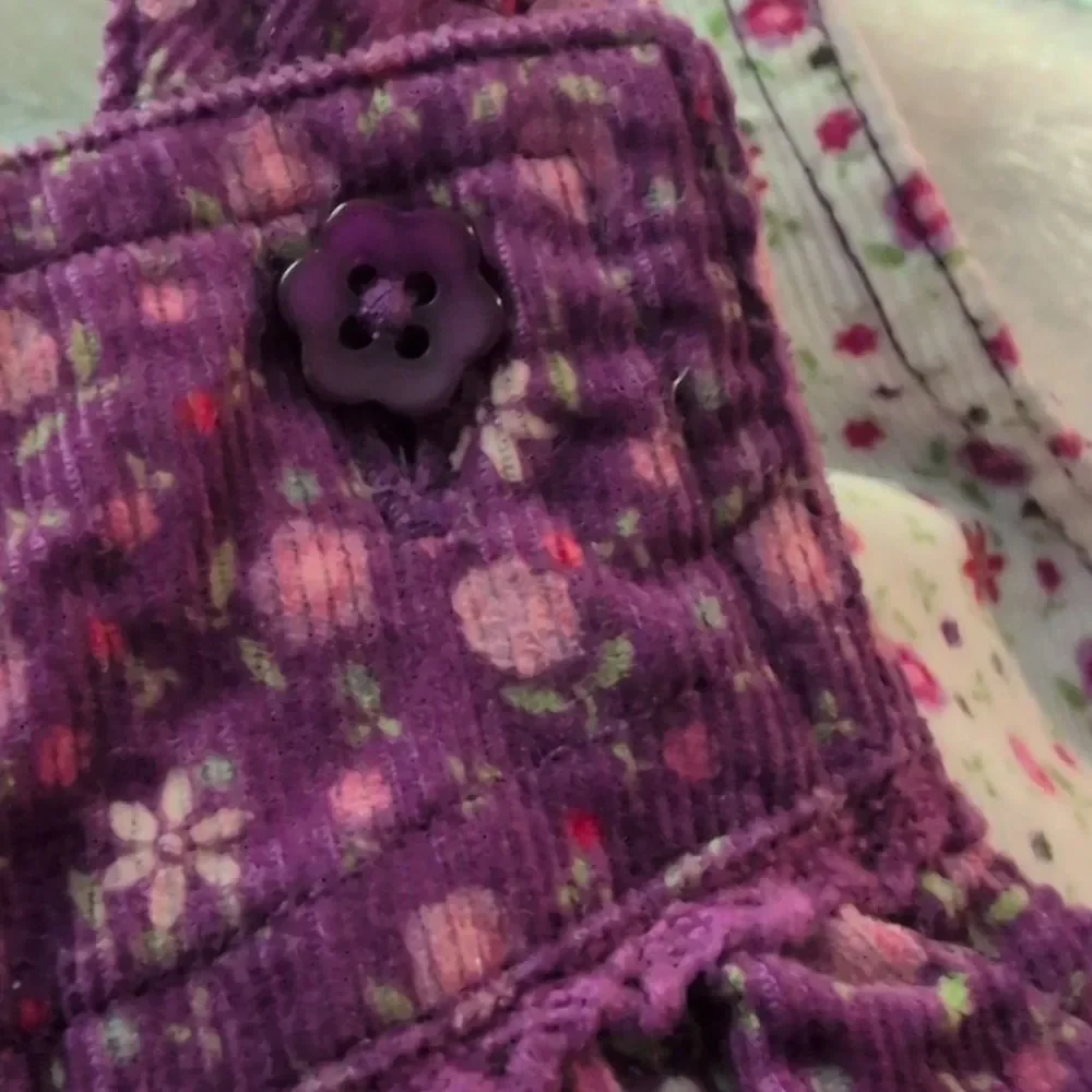 Y2k Children's Place Purple Floral Print‎ Corduroy Infant Girl Romper